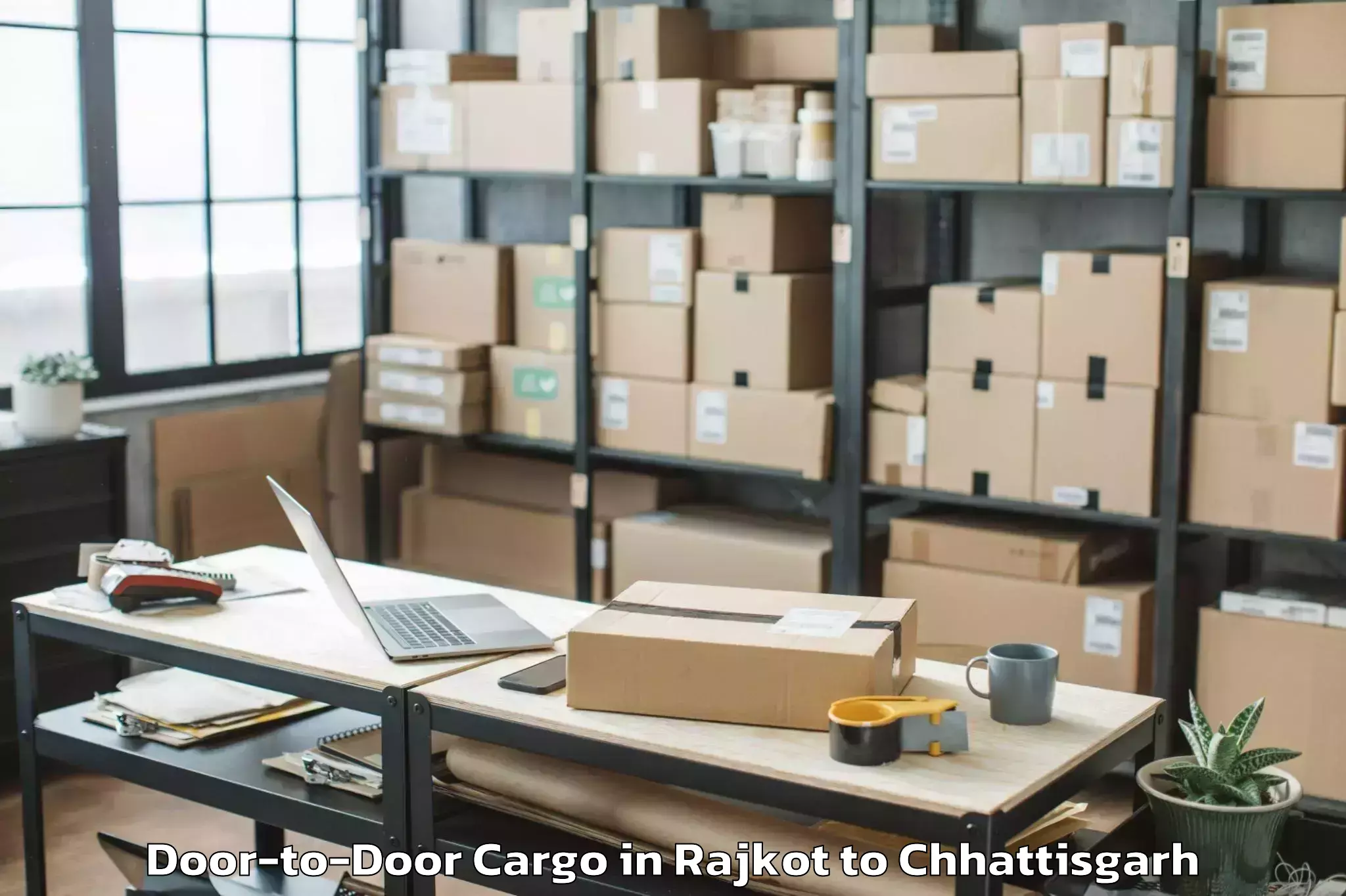 Reliable Rajkot to Labhandih Door To Door Cargo